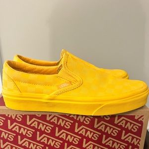 Gold Yellow Checked Vans